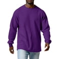 thumbnail image 6 of Mens Waffle Long Sleeve Shirt Loose Fit Crewneck Long Sleeve Thermal Shirts Casual Lightweight Comfort Tops, 6 of 8