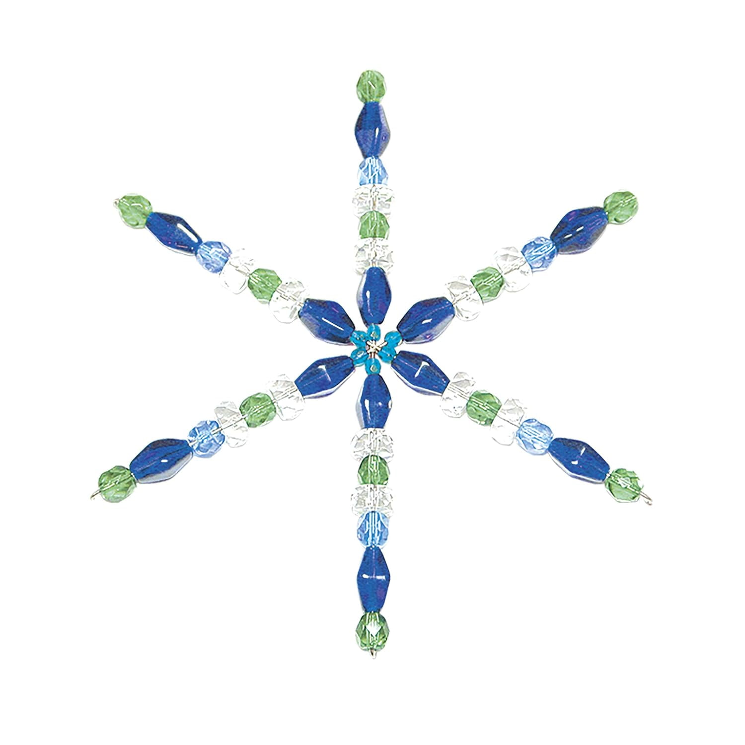 Blue Beaded Snowflake Buttons - by The Lone Beader®