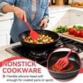 thumbnail image 3 of 8 Piece Silicone Cooking Utensils Set, Red Kitchen Utensils with Spatula,Turner, Slotted Spoon, Pasta Server, Soup Ladle, Kitchen Gadgets Tools Sets for Non-Stick Cookware, 3 of 7