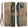 thumbnail image 2 of Dteck Case for iPhone 14 Plus Wallet Case for Women Men, Fashion Durable PU Leather Magnetic Flip Lanyard Strap Wristlet Zipper Card Holder Wallet Phone Case for iPhone 14 Plus 6.7-inch,Brown, 2 of 11