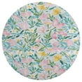 thumbnail image 3 of Floral Colorful Flower Soft Bedroom Round Area Rug, Washable Cute Nursery Circle Throw Mat, Non-Slip Contemporary Small Low Pile Floor Carpet for Dorm Bedside, 3 of 6