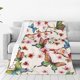 thumbnail image 1 of Fotbe Watercolor Floral With Butterflies Manta de Franela Acolchonada con Estampado, Súper Suave y Esponjosa, Extra Grande para Sofá, Cama, Uso Todo el Año-50"x40", 1 of 7