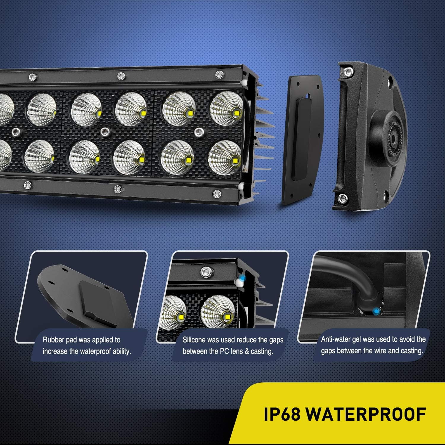 Nilight 120W Waterproof Spot & Flood LED Light Bar for SUV ATV Truck 4x4 Boat