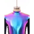 thumbnail image 3 of inhzoy Girls Kids Alien Robot Outfits Playwear Shiny Gloss Holographic Long Sleeve Dress for Stage Performance Colorful 10, 3 of 7