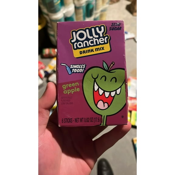 Jolly Rancher Singles-To-Go Sugar Free Green Apple Drink Mix, 6-ct (Pack of 6)