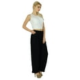 thumbnail image 5 of Bimba Women Gergette Palazzo Pants Elastic Waist Casual Clothing, 5 of 6