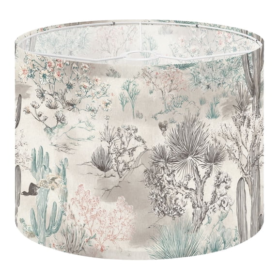 Linen Drum Lampshades Desert Landscape Cactus Floral Pastel Colors 13"x13"x10" Light Shade for Table Lamps Floor Lamps Drum Lamp Shades Lampshade Replacement Assembly Required