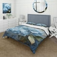 thumbnail image 1 of Designart "Blue Hydrangea Subtle Charm" Floral Bedding Covert Set - Hydrangea Blue Traditional Bed Set With 2 Shams, 1 of 6