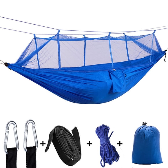 Liquidation d'Économies d'Été! EINCcm Hamac Portable Hamac de Camping Hamac de Tente de Camping Extérieure avec Moustiquaire Accessoires de Camping pour Voyage, Plage, Camping, Randonnée, Bleu Marine