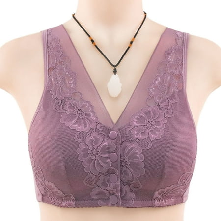 

Ruziyoog Womens Everyday Bras Lace Bras Running Sports Bras Cotton Lingerie Plus Size Workout Bralette Top Purple XXL