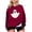 Red, variant on Wensltd Women Halloween Sweatshirt Loose Graphic Pullover Fall Long Sleeve Tops