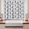 thumbnail image 2 of Ambesonne Feather Kitchen Curtains, Grunge Geometric Gothic, 55"x45", Pale Grey Black White, 2 of 3