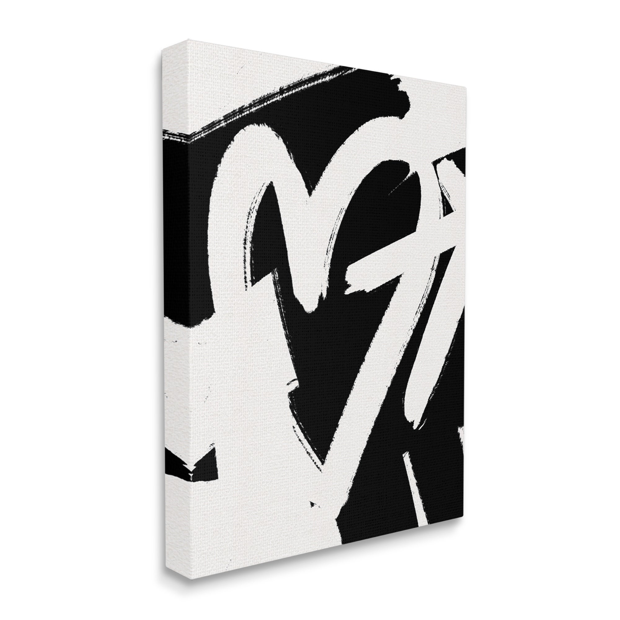Stupell Industries Arrow Through Heart Black Contemporary Street Style Graphic Art Gallery Wrapped Canvas Print Wall Art, Design by Leah Straatsma