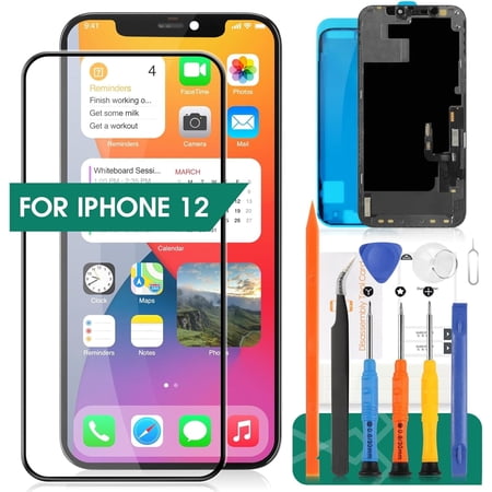 Incell for iPhone 12/12 Pro Screen Replacement A2403,A2172,A2402,A2404 LCD Display A2407,A2341,A2406,A2408 Touch Digitizer Assembly Repair Kits