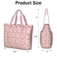 thumbnail image 3 of Tote Bag for Women - Pink Christmas Snowman Pattern Shoulder Bag - Large Utility Work Duffle Bag with Zipper Handbag for Travel, Work, Sprots, 3 of 5