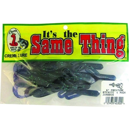 Creme STC4030 4-Inch Same Thing Creature 6-Lures Junebug Finish