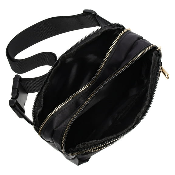 DINHEAROM Waist Bag for Women Sports Outdoor Fanny Pack Black 1Set 7.1X5.1In