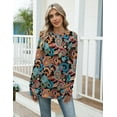 thumbnail image 2 of Zeagoo Blouses for Women Dressy Casual Long Sleeve Spring Summer Tops Crew Neck Business Clothes with Thumb Hole, 2 of 6