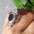 thumbnail image 2 of Black Onyx Sterling Silver Ring: Handmade Oval Statement Jewelry, 2 of 10