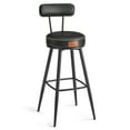 thumbnail image 1 of VASAGLE EKHO Collection - Bar Stools Set of 2, Swivel Counter Bar Stools with Backs, Synthetic Leather with Stitching, Mid-Century Modern, 30-Inch Tall, Kitchen Home Bar, Ink Black ULBC889B01, 1 of 8