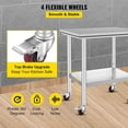 thumbnail image 4 of VEVOR Stainless Steel Work Table with Wheels 24 x 30 Prep Table with casters Heavy Duty Work Table for Commercial Kitchen Restaurant Business (24 x 30 x 32 Inch) VEVOR 24 x 30 x 32 Inch mesa de trabajo con cuatro ruedas, 4 of 7