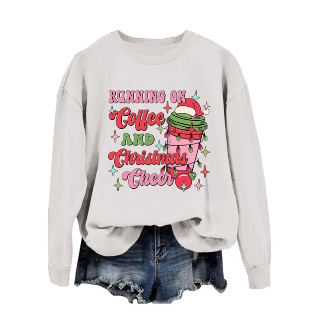 WEAIXIMIUNG Sweat-Shirt Élégant pour Femmes, Léger, Imprimé Lettres, Manches Longues
