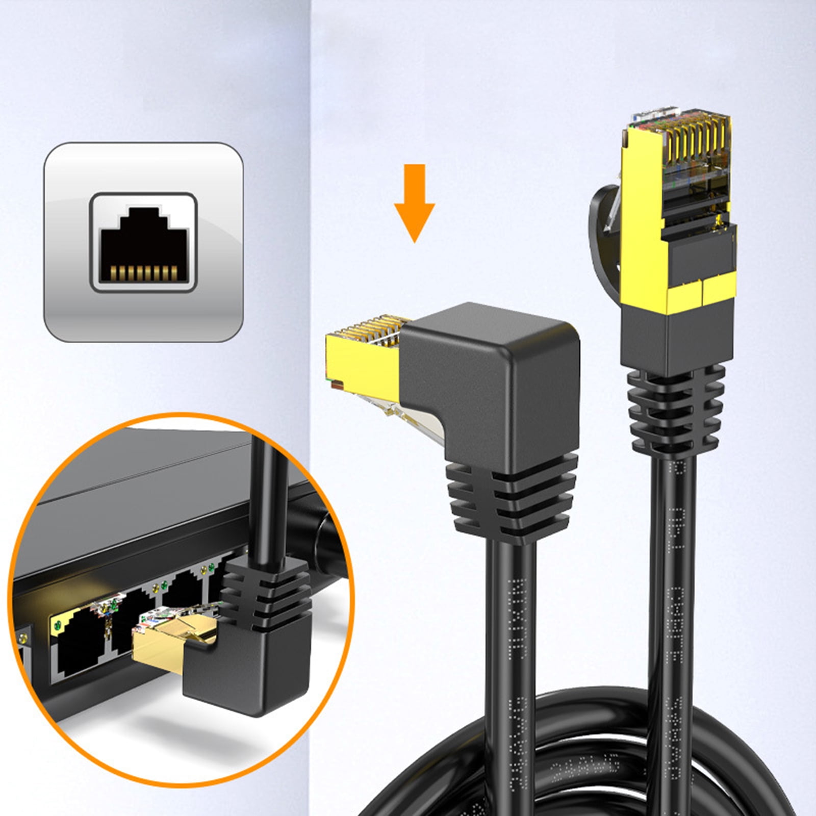 Category 8 Cat8 Ethernet Networking Cable Fast Speed 10Gbps Data Transfer Flat Cable with RJ45 for Routers Modem