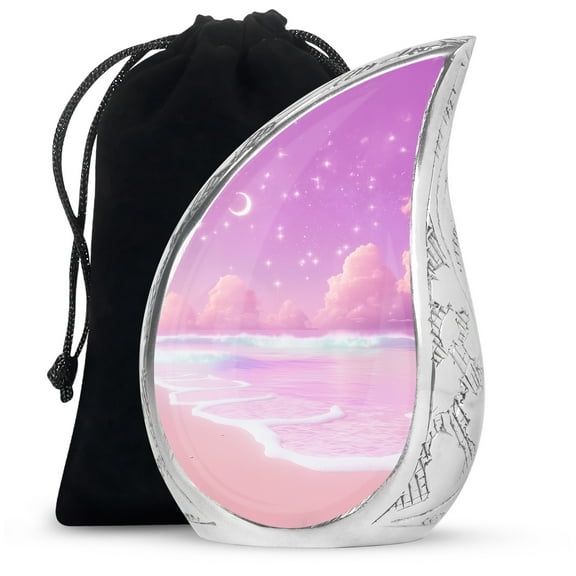 Pink Ocean Cremation Urns For Human Ashes Adult Male - Funeral Urn For Human Ashes Female - large Decorative Memorial Ashes - 10 Inch