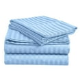 thumbnail image 2 of Fresh Home 1000 Thread Count Egyptian Quality Cotton Deep Pocket Dobby Stripe Sheet Set Blue - King, 2 of 5