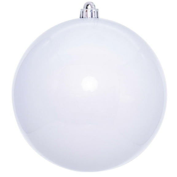 Vickerman 8" White Pearl UV Drilled Ball Ornament, 1 per bag.
