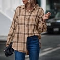 thumbnail image 3 of fvwitlyh Anime Shirts for Women Plaid Flannel Button Down Shirts for Women Oversized Dressy Casual Long Sleeve Tops Blouse, 3 of 4