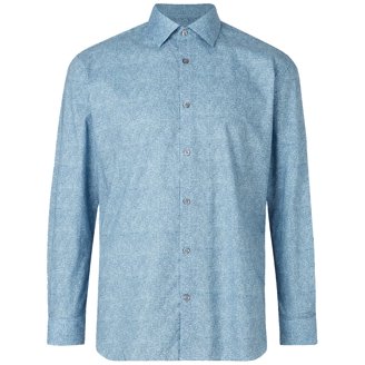 John Varvatos Men's Danny Camp Shirt - Short Sleeve Casual Shirt With Camp Collar & Flat Hem