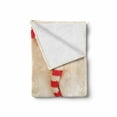thumbnail image 2 of Dachshund Soft Flannel Fleece Throw Blanket, Sleeping Puppy Wearing a Christmas Elf Hat, Cozy Plush for Indoor and Outdoor Use, 50" x 60", Ivory Cinnamon, by Ambesonne, 2 of 6