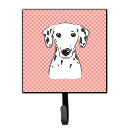 

Carolines Treasures BB1210SH4 Checkerboard Pink Dalmatian Leash or Key Holder 7Hx4.25W multicolor