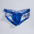 thumbnail image 5 of JOCKMAIL Men's Sexy Ice Silk Jockstarp Bikini Breathable U-Convex Cross V-Low Waist Underwear, 5 of 7