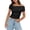 W182 Black, variant on Angala Womens Top One Shoulder Neck Short Sleeve Solid Color Pleated Blouse Summer Fashion Slim Fit Dailywear Ladies Shirts Size L Beige