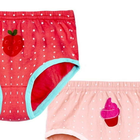 homeholiday 3pcs Kids Girls Strawberry Cartoon Print Panties Cotton ...