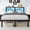 Black, variant on ChicZhiNest Twin Size Bed Frame with Wooden Storage Headboard & LED Lighting, USB Charging Station, Stable Metal Bed Frame, Noise Free Design, White