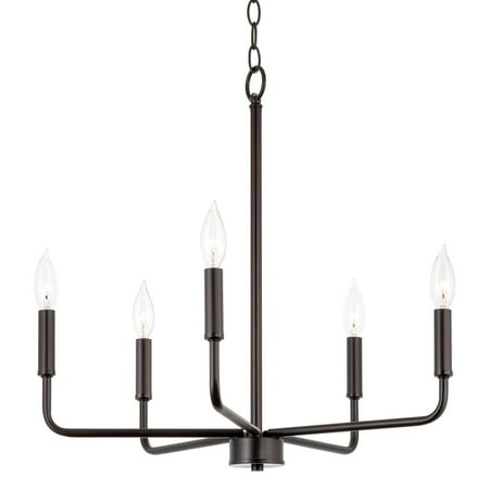 

Kira Home Camille 21.5 5-Light Modern Chandelier Adjustable Hanging Height Oil Rubbed Bronze Finish
