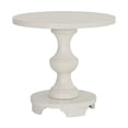 thumbnail image 3 of Roundhill Furniture Caesar Traditional Round Pedestal End Table, White, 3 of 8