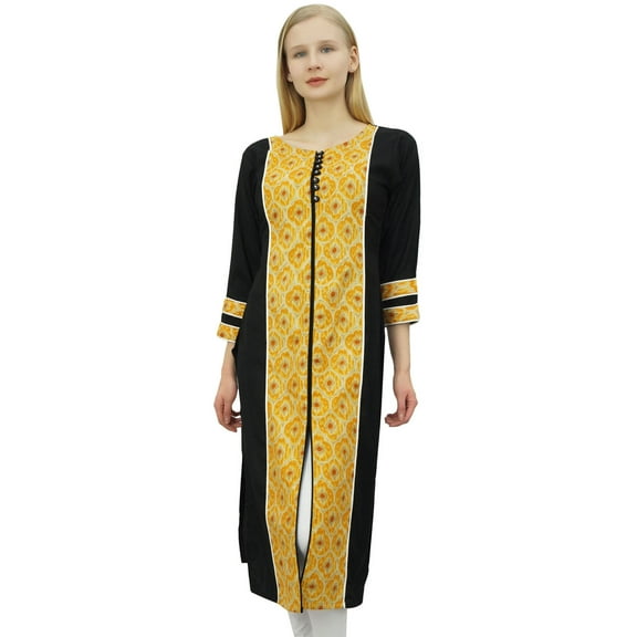 Phagun Indian Tunic Women's Long Printed Casual Wear Kurti Straight Kurta-4