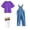 Purple, variant on Xijirk Toddler Girls' Denim Overalls Set Adjustable Strap Jumpsuit & Matching Tee,16-17 Years