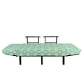 thumbnail image 3 of Ikat Futon Couch, Ogee Pattern in Indonesian Weave Art Style Vibrant Colors Motif, Daybed with Metal Frame Upholstered Sofa for Living Dorm, Loveseat, Mint Green Yellow Green, by Ambesonne, 3 of 4