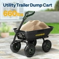 thumbnail image 2 of SPECSTAR 4 Cu.Ft. 660lbs. Poly Garden Cart Dump Wagon, with 2-in-1 Convertible Handle, 10" All Terrain Wheels,Quick Release System,Heavy Duty Utility Trailer Dump Cart for Yard,Landscaping,Warehouses, 2 of 8