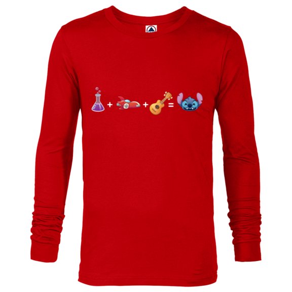 Disney Lilo & Stitch Emoji Code Formula - Long Sleeve T-Shirt for Men - Customized-New Red