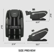 ZENART Massage Chair, Full Body Zero Gravity Massage Chair Recliner with Foot Massager, Black