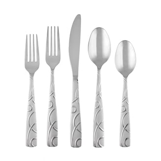 Cambridge Gratitude Sand 45-Piece Stainless Steel Flatware Set