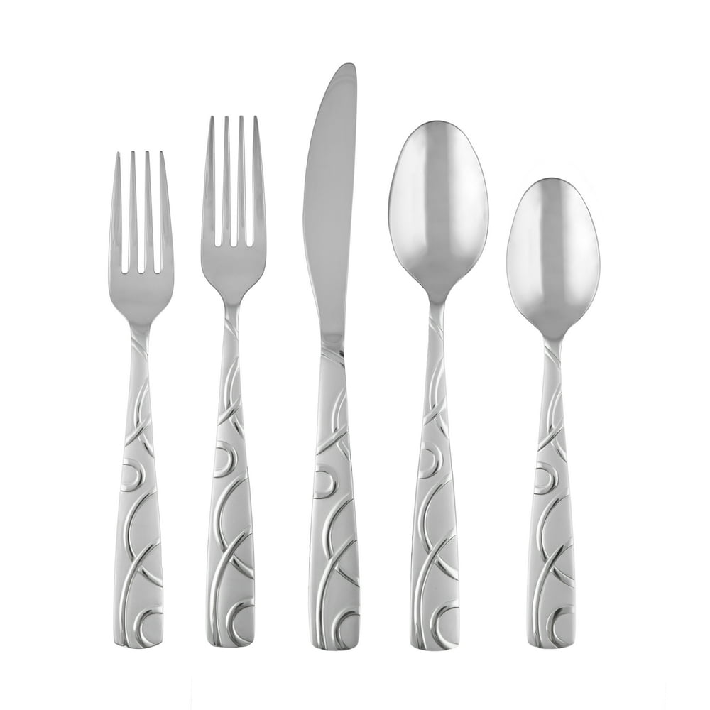 Cambridge Silversmiths Roam Sand 45Piece Flatware Set with Chrome