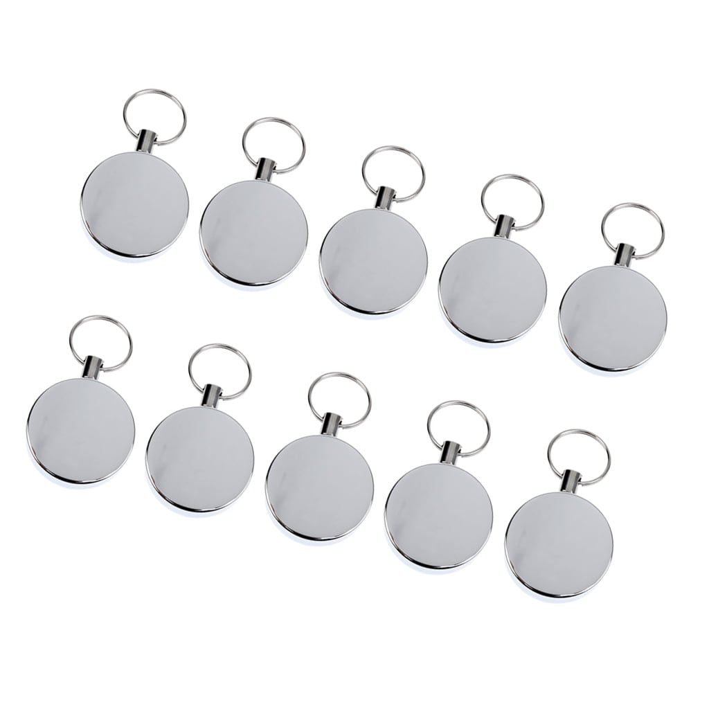 Retractable Badge Reel ID Holder Key Chain Ring Portable Lanyard of Silver 
