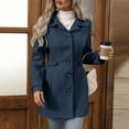 thumbnail image 2 of SwiftWear Womens Elegant Single Breasted Trench Coat Mid-Thigh Winter Jacket Work Office Pocketed Outwear for Fall and Spring, 2 of 9